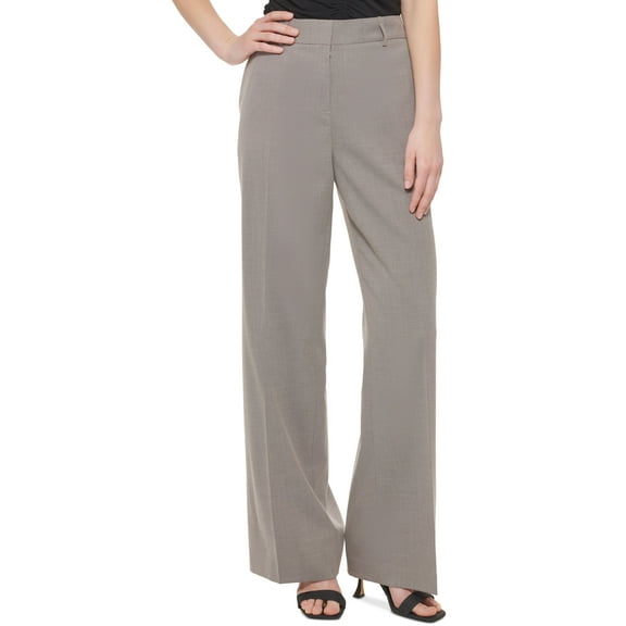 Calvin Klein Womens Straight Leg Pants Heather Taupe 6