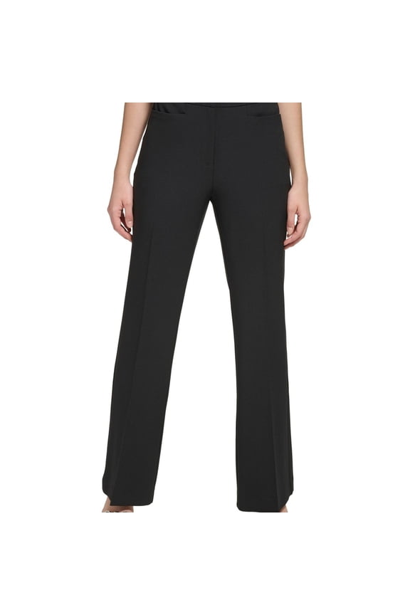 Womens Straight-Leg Trouser Dress Pants, Black, 10