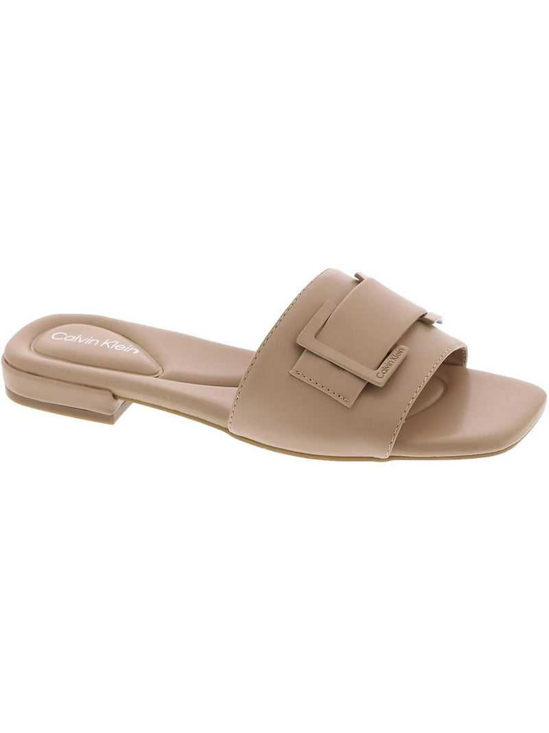 Calvin Klein Womens Tangelo Faux Leather Slip-On Slide  display picture 1