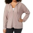 thumbnail image 1 of Calvin Klein Womens Textured Hoodie Sweatshirt, Purple, Plus Size, 1X, 1 of 2