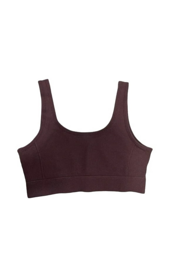 Womens Thermal Scoop Neck Low Impact Sports Bra,Purple,Medium