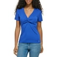 thumbnail image 1 of Calvin Klein Womens Twisted V-Neck Pullover Top, 1 of 2