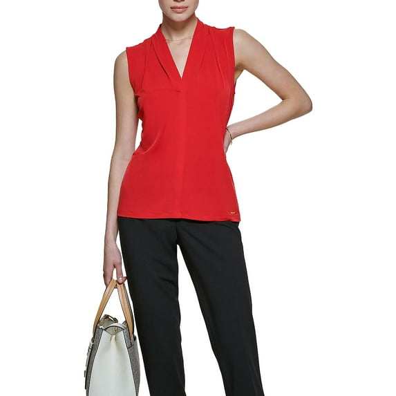 Calvin Klein Womens V-Neck Cami Blouse