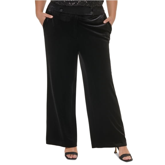 Calvin Klein Womens Whitney Dress Pants, Black, Plus Size, 22W