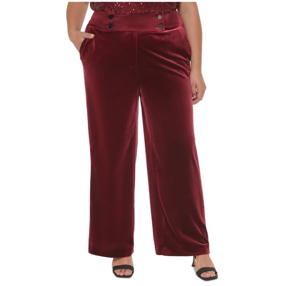 Calvin Klein Womens Whitney Dress Pants, Red, Plus Size, 20W