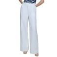 thumbnail image 1 of Calvin Klein Womens Wide Leg Linen Pants White 12, 1 of 1