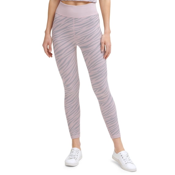 Calvin Klein Womens Womens Performance Zebra Print Cropped Leggings