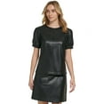 thumbnail image 1 of Calvin Klein Womens X Fit Short Sleeve Faux Leather Top Black XS, 1 of 4