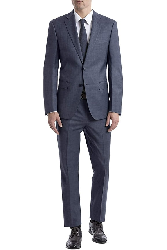 mens Slim Fit Suit Separates 40 Short Medium Blue Sharkskin
