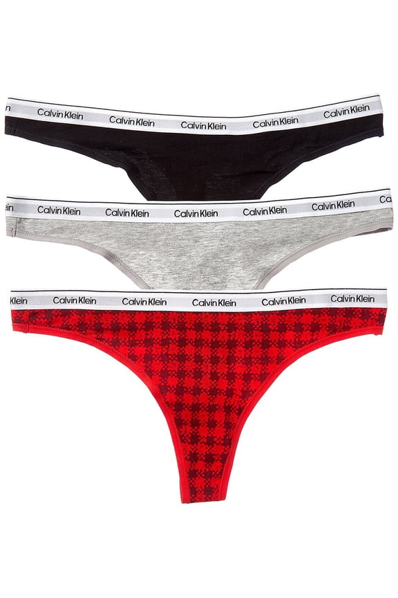 womens 3pk Modern Logo Thong, l