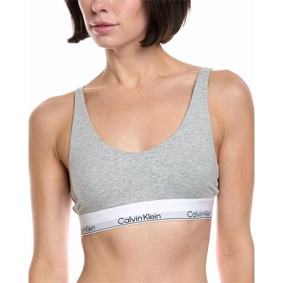Calvin Klein womens  Lightly Lined Bralette, m, Gray