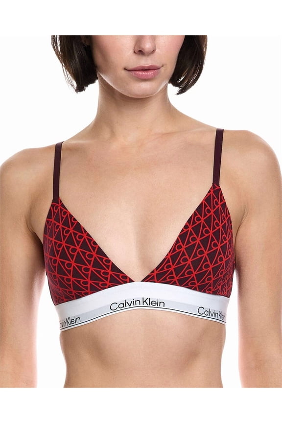 womens  Lightly Lined Triangle Bra, l, Red