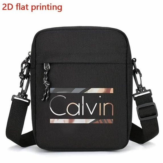 Calvin Men's Oxford Crossbody Bag – Sleek Black, Adjustable Strap, Multi-Compartment, Compact & Stylish Travel Shoulder Bag for Daily Essentials