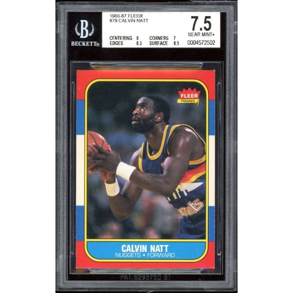 Calvin Natt Card 1986-87 Fleer #79 BGS 7.5