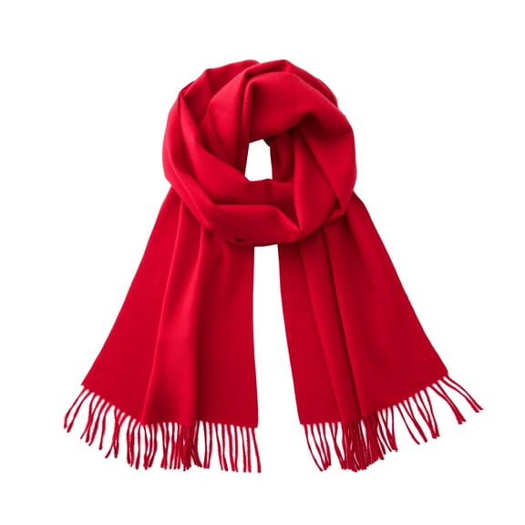 Calvin & Olivia Ultra-Soft Comfort Feel Unisex Winter Solid Plain Scarves Wool Feel Classic Super Soft Luxurious Scarf Amazing Red