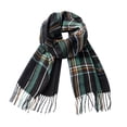 thumbnail image 1 of Calvin & Olivia Ultra-Soft Comfort Feel Unisex Winter Solid Plain Scarves Wool Feel Classic Super Soft Luxurious Scarf Black Green Tartan, 1 of 6