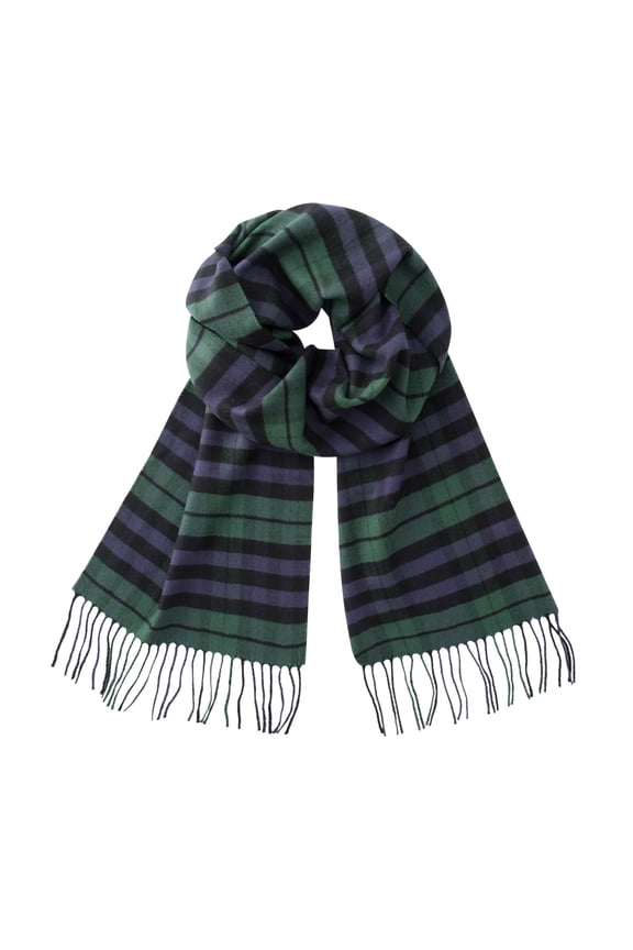 Ultra-Soft Comfort Feel Unisex Winter Solid Plain Scarves Wool Feel Classic Super Soft Luxurious Scarf Black Green Watch Tartan