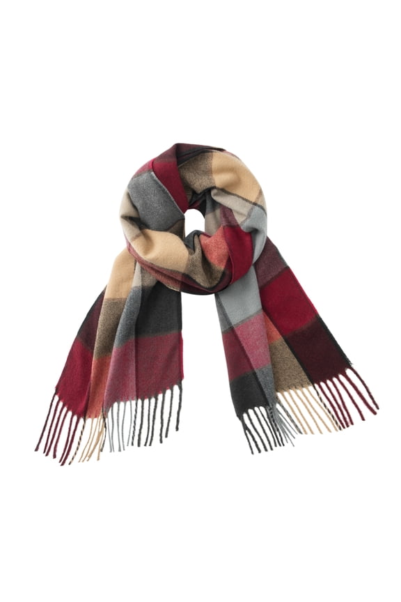 Ultra-Soft Comfort Feel Unisex Winter Solid Plain Scarves Wool Feel Classic Super Soft Luxurious Scarf Burgundy Camel Gray Plaid