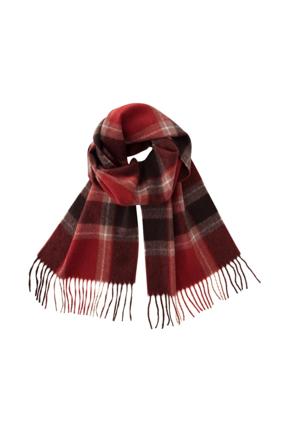Ultra-Soft Comfort Feel Unisex Winter Solid Plain Scarves Wool Feel Classic Super Soft Luxurious Scarf Burgundy Mixed Red White Plaid