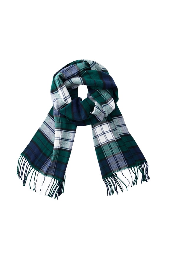 Ultra-Soft Comfort Feel Unisex Winter Solid Plain Scarves Wool Feel Classic Super Soft Luxurious Scarf Green Navy Plaid