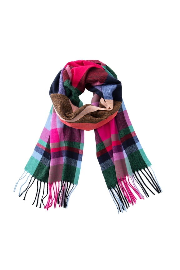 Ultra-Soft Comfort Feel Unisex Winter Solid Plain Scarves Wool Feel Classic Super Soft Luxurious Scarf Red Black Bold Strip Plaid