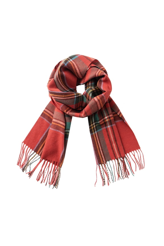 Ultra-Soft Comfort Feel Unisex Winter Solid Plain Scarves Wool Feel Classic Super Soft Luxurious Scarf Red Green Tartan