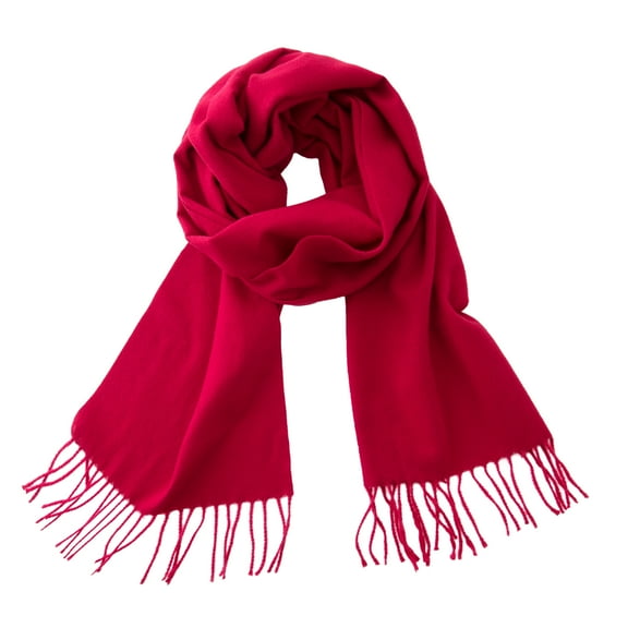 Calvin & Olivia Ultra-Soft Comfort Feel Unisex Winter Solid Plain Scarves Wool Feel Classic Super Soft Luxurious Scarf Wine Red
