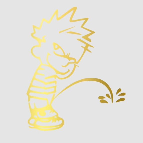 Calvin Pee JDM Vinyl Decal Sticker UV & Waterproof Bumper Window Laptop Automotive Water Bottle Gift accessories – GOLD 5"