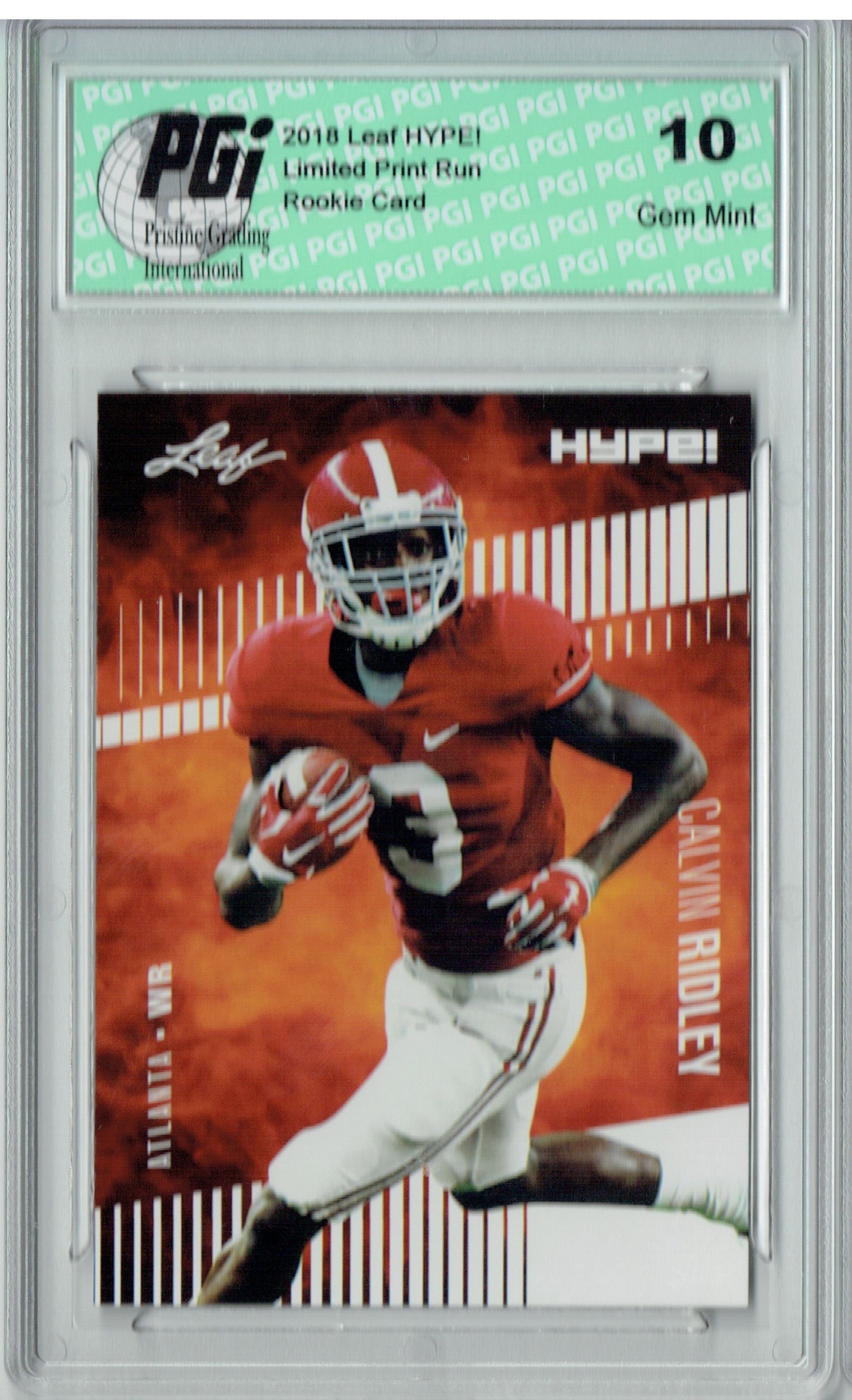 Calvin Ridley Rookie Calvin Ridley 2018 Leaf HYPE! #8 Only 5000 Made Rookie Card PGI 10 ...