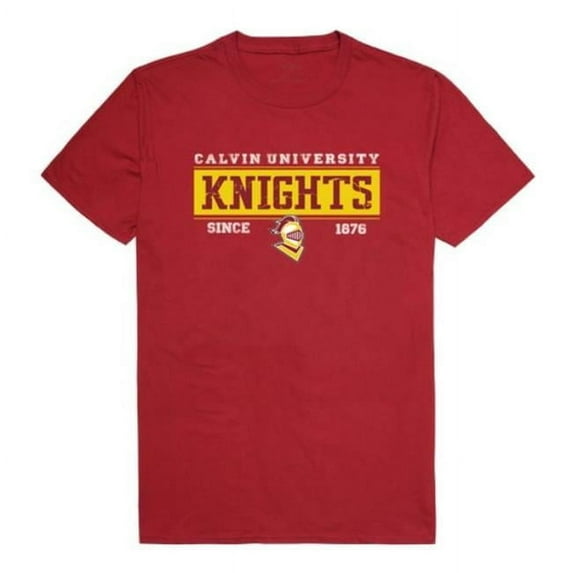 Calvin University Knights College Established T-Shirt, Cardinal - Small