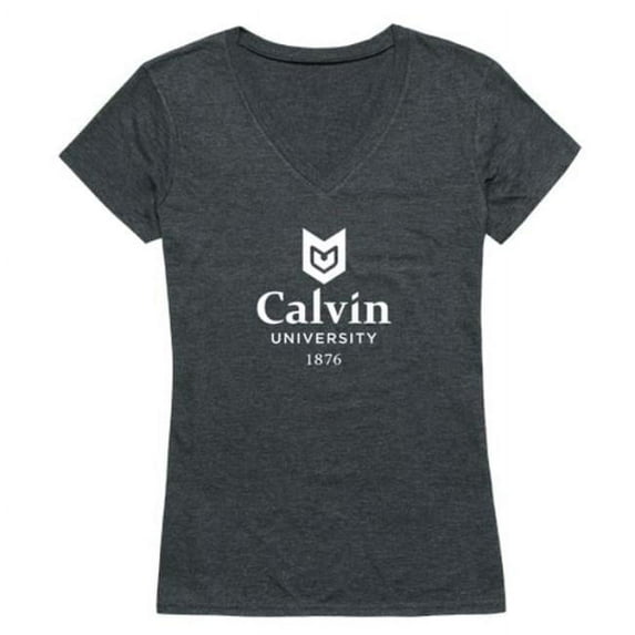 Calvin University Knights Women Institutional T-Shirt, Heather Charcoal - Extra Large
