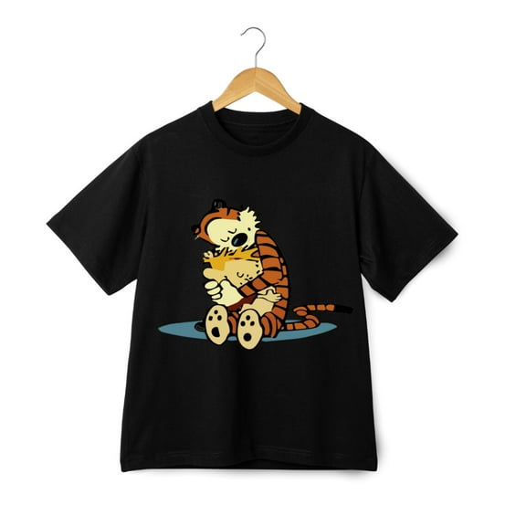 Calvin and Hobbes Custom Graphic T-Shirt – Unisex Tee Featuring Hug Scene