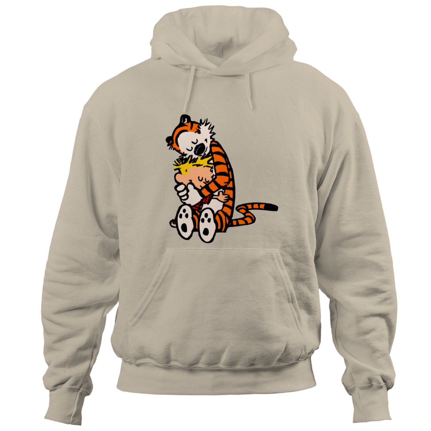 Calvin and Hobbes had funny hug Unisex Cotton Hoodie
