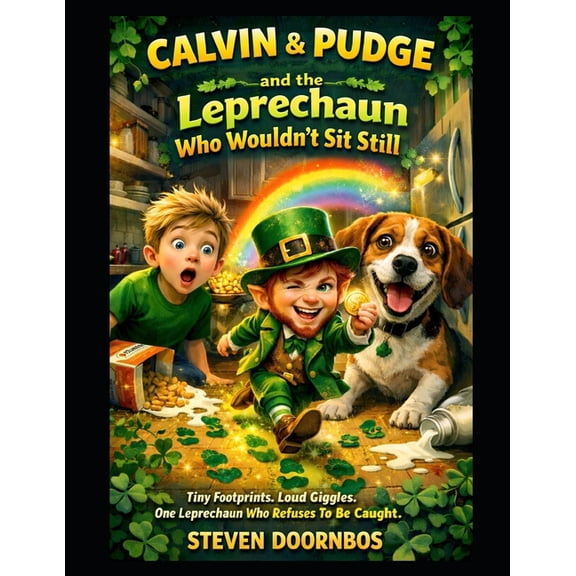 Calvin and Pudge and the Leprechaun Who Wouldn't Sit Still: Tiny Footprints. Loud Giggles. One Leprechaun Who Refuses To, (Paperback)