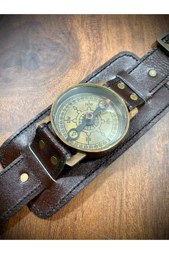 handmade nautical wrist compass sundial watch,vintage style, antique style compass.