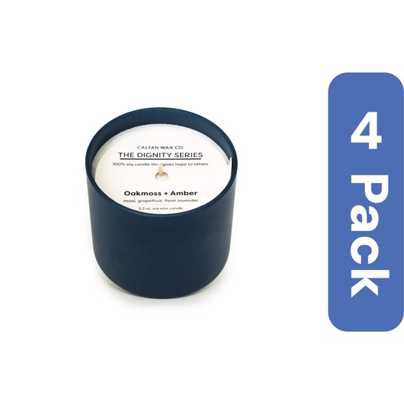 Calyan Wax Co Soy Candle Oakmoss Amber 5.3 oz (Pack Of 4)