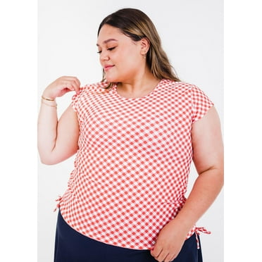 Calypsa Women's Cap Sleeve UPF 50+ Sadie Swim Top