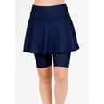 thumbnail image 1 of Calypsa Women's and Women's Plus Flared Mid-Thigh Swim Skirt With Bike Shorts, 1 of 11
