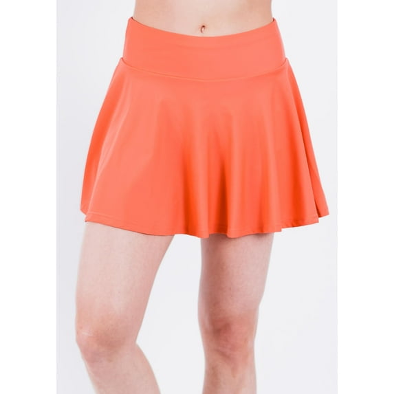 Calypsa Women's and Women's Plus High Waisted Flowy Swim Skirt With Shorts