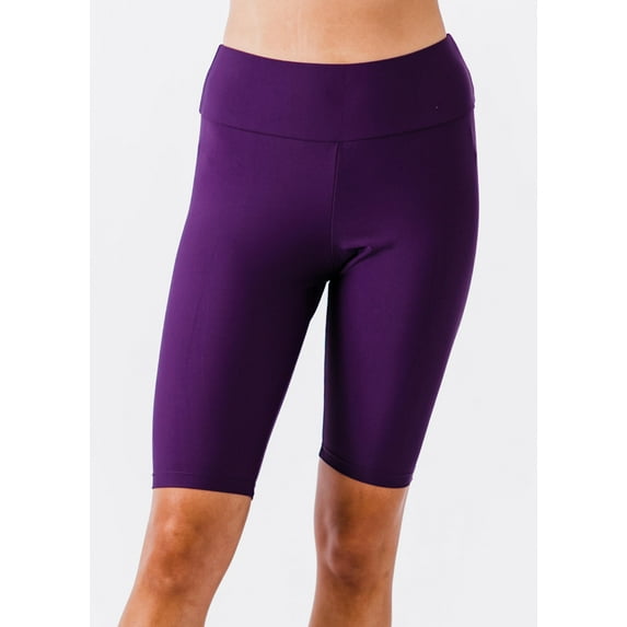 Calypsa Women's and Women's Plus High Waisted Long Bike Swim Shorts