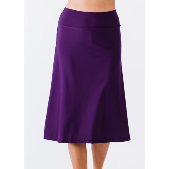 Calypsa Women's and Women's Plus High Waisted Long Swim Skort with Attached Shorts