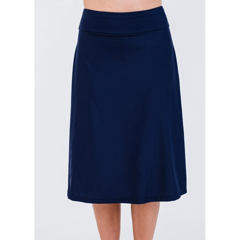 Calypsa Women's and Women's Plus High Waisted Long Swim Skort with - Main Image