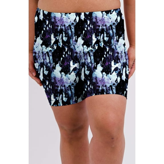 Calypsa Women's and Women's Plus High Waisted Mid-Thigh Swim Shorts