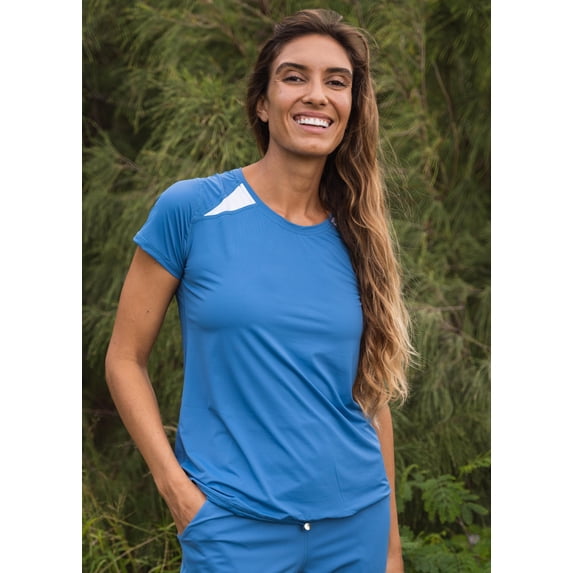 Calypsa Women's and Women's Plus Loose Fit Cinched Tee