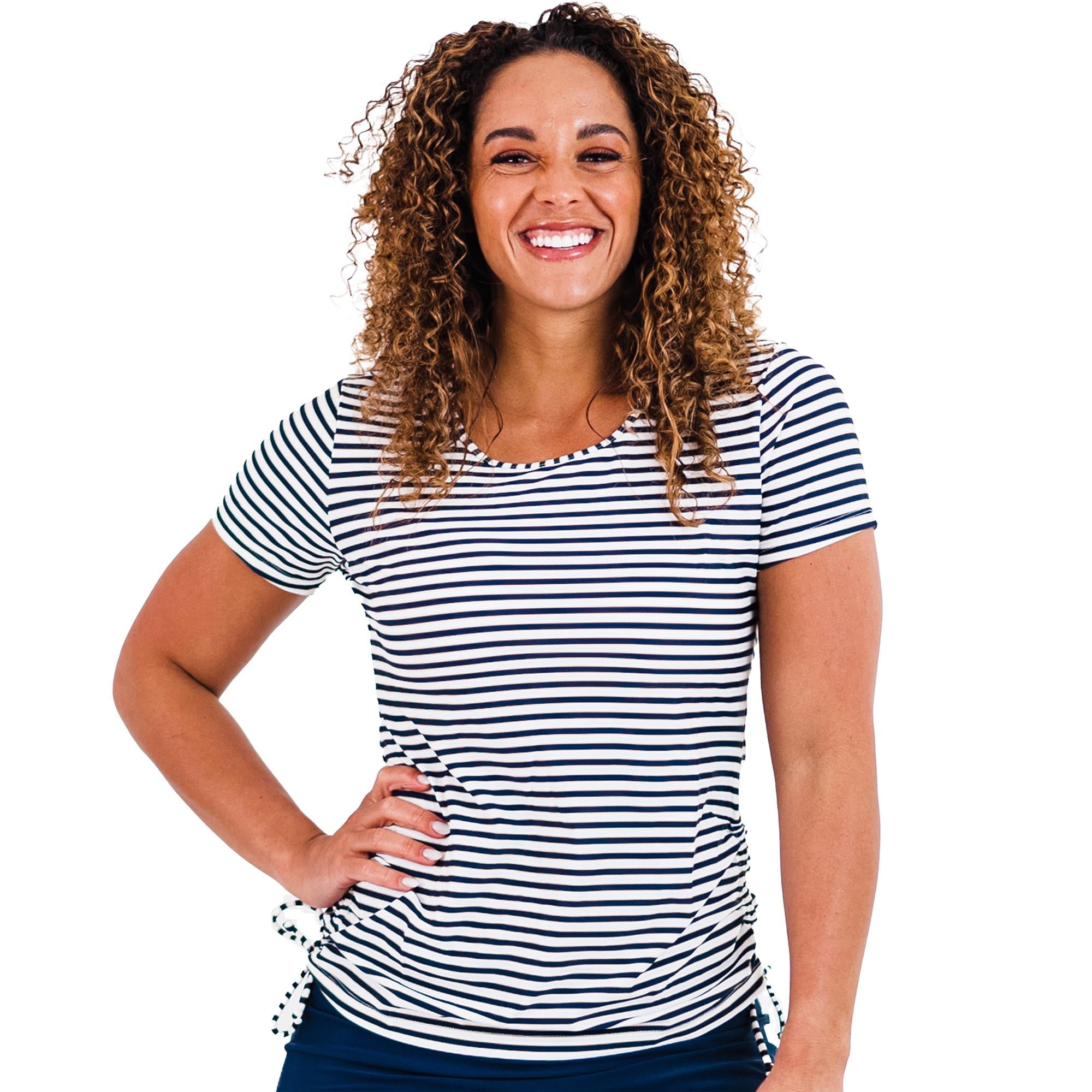 Calypsa Women's and Women's Plus Short Sleeve Adele Swim Top - Walmart.com