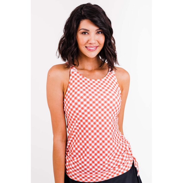 Calypsa Women's and Women's Plus Tankini Maya Swim Top with Removable Cups