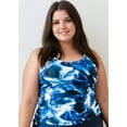 thumbnail image 1 of Calypsa Women's and Women's Plus Tankini Maya Swim Top with Removable Cups, 1 of 9