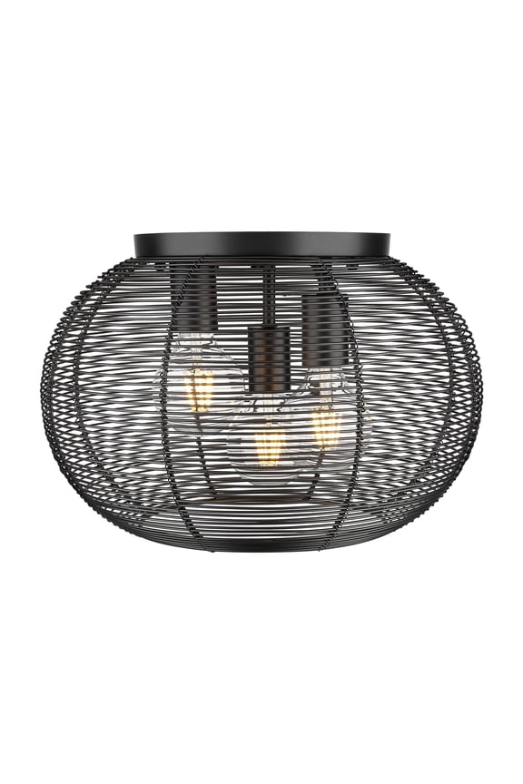 Calypso 3-light Flush Mount in Matte Black