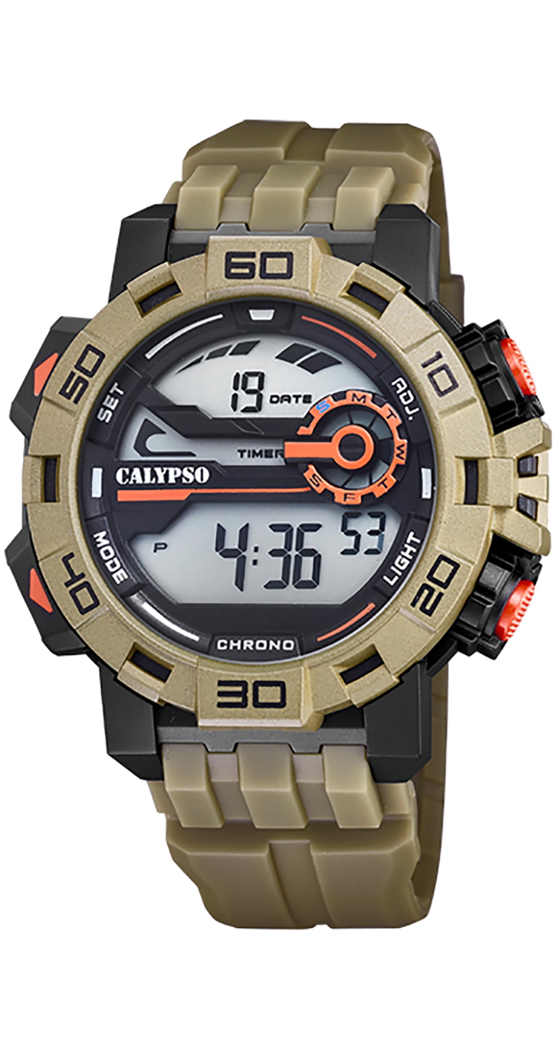 CALYPSO Reloj Infantil K5685/6 Digital Crush Caja de Caucho Multi Correa de Caucho Negro