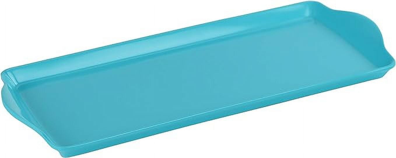 Turquoise Rectangular Melamine Serving Tray for Indoor/Outdoor